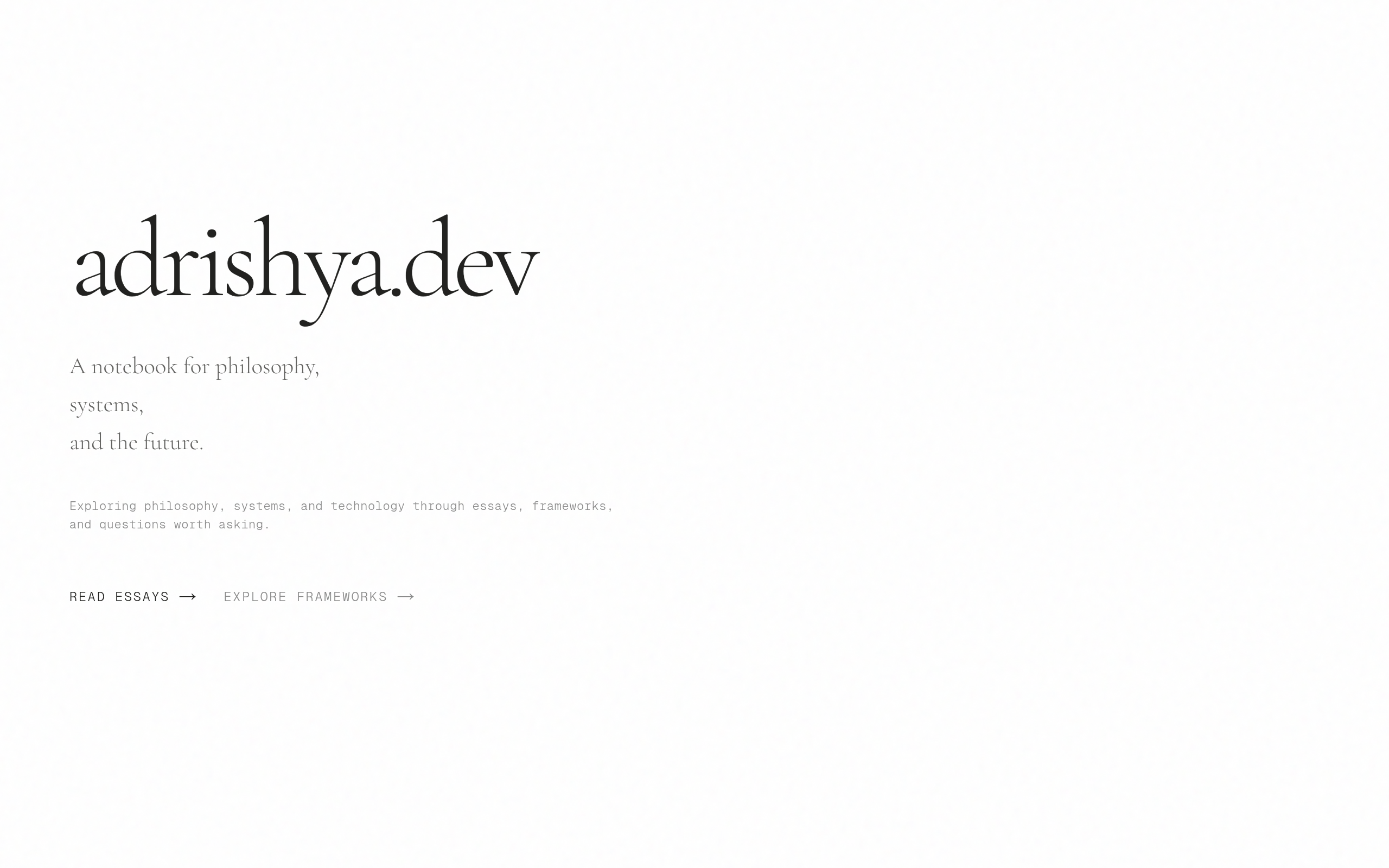 adrishya.dev interface